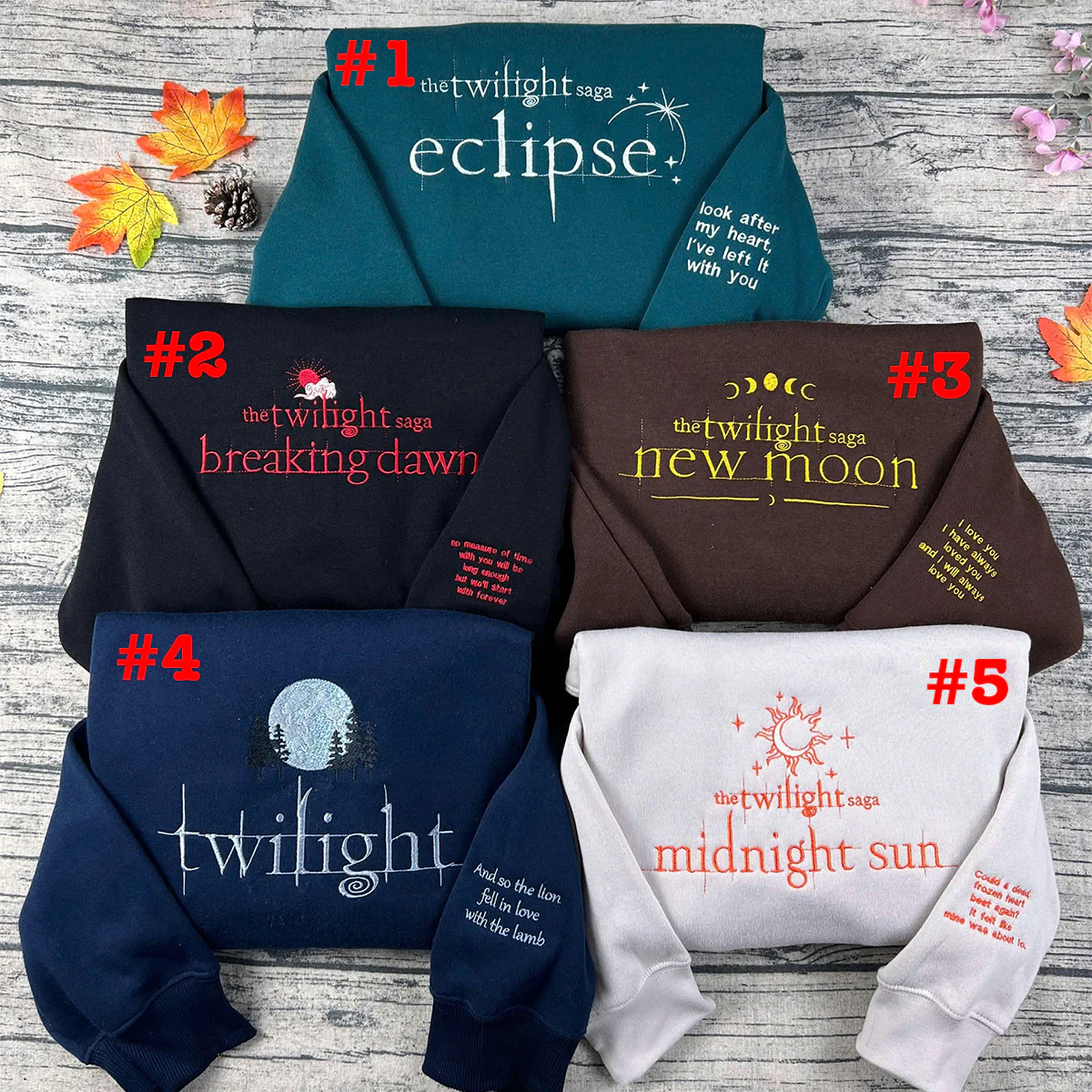 Twilight Embroidered Sweatshirt featuring Edward Cullen design