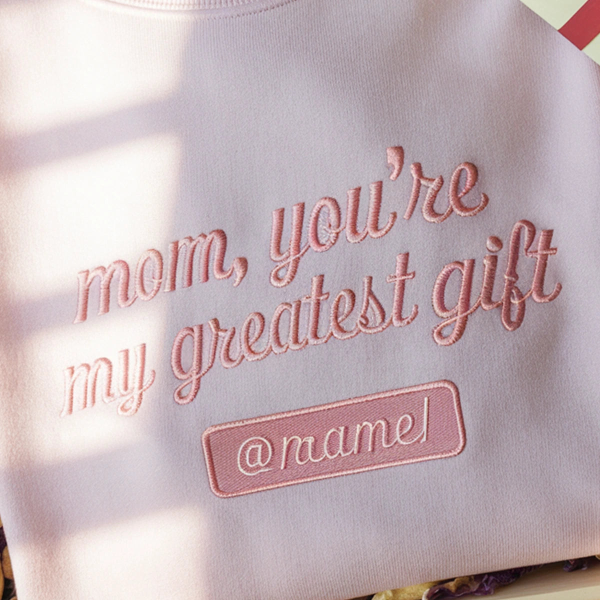 Twin mama sweatshirt with custom embroidery
