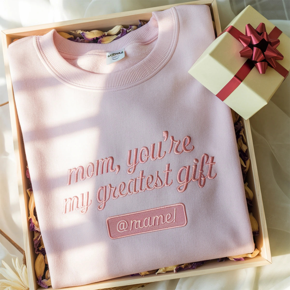 Twin mama sweatshirt with custom embroidery