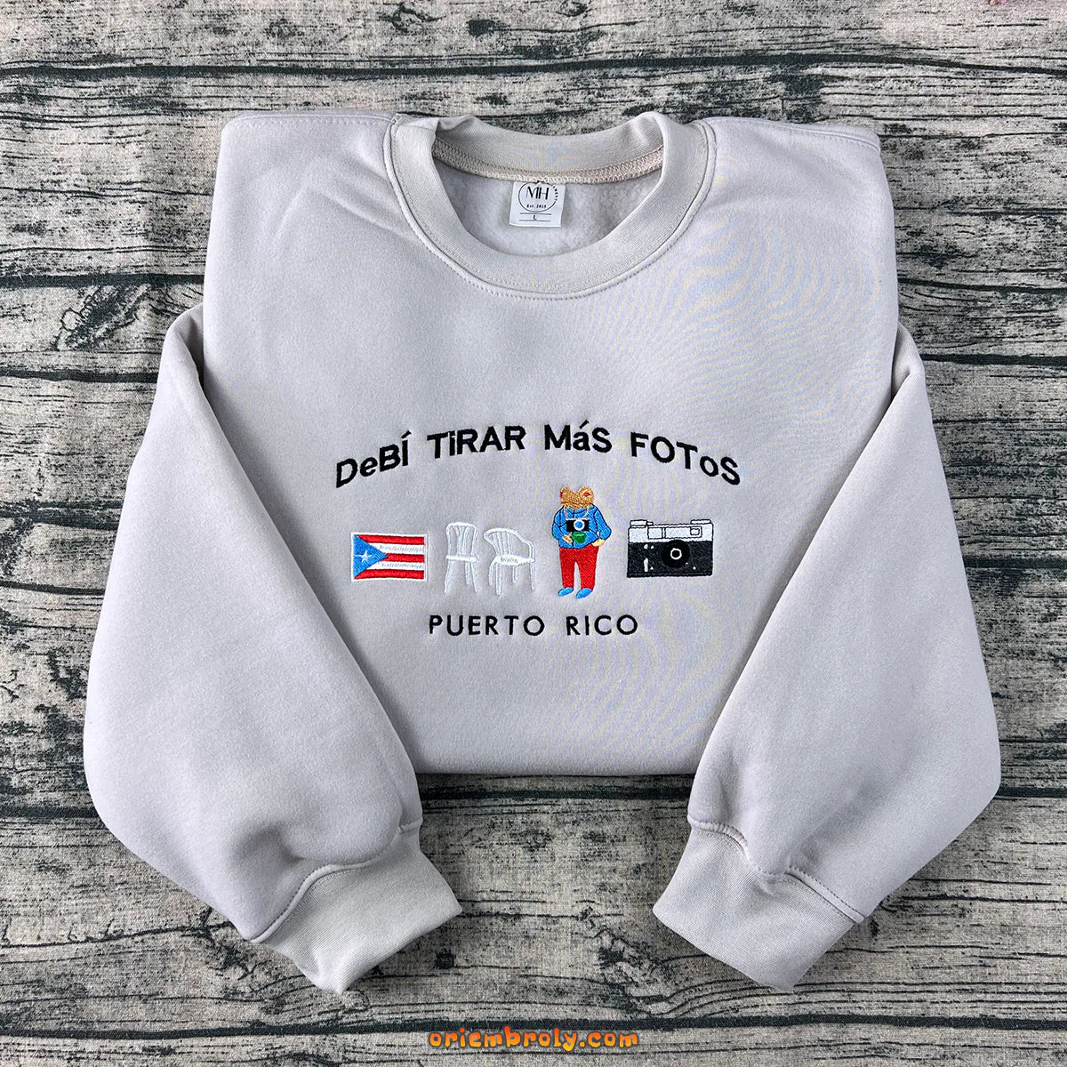 Patriotic country embroidered crewneck sweatshirt