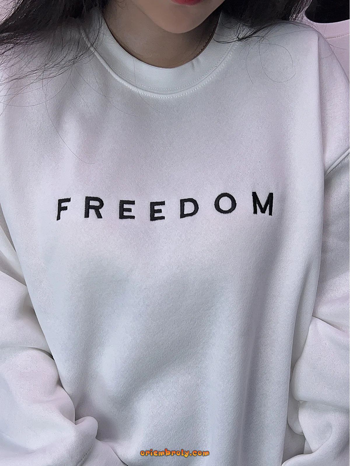 Embroidered sweatshirt freedom design made in USA