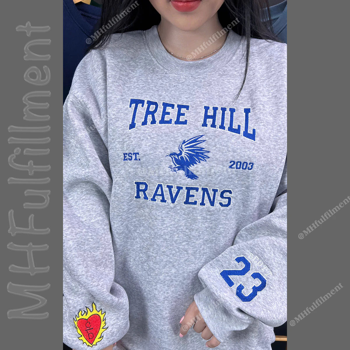 Tree Hill RAVENS Embroidered Sweatshirt | Nathan Scott Hoodie | One Tree Hill Fan Merch