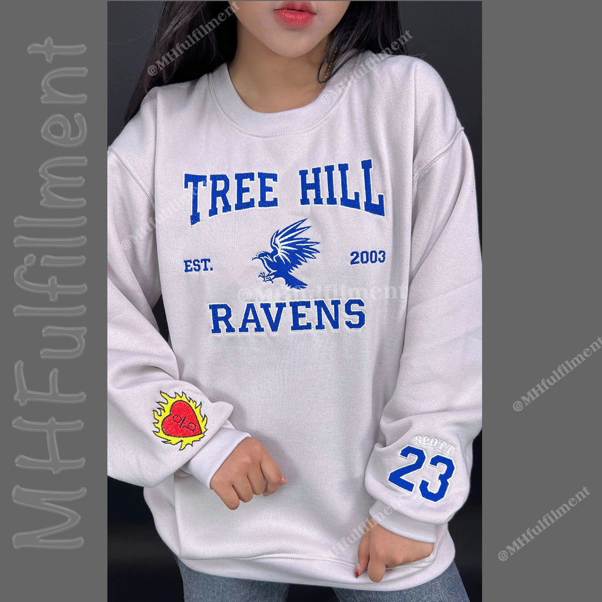 Tree Hill RAVENS Embroidered Sweatshirt | Nathan Scott Hoodie | One Tree Hill Fan Merch