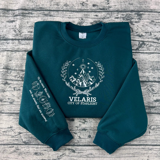 Velaris embroidered sweatshirt – City of Starlight hoodie inspired by ACOTAR Night Court