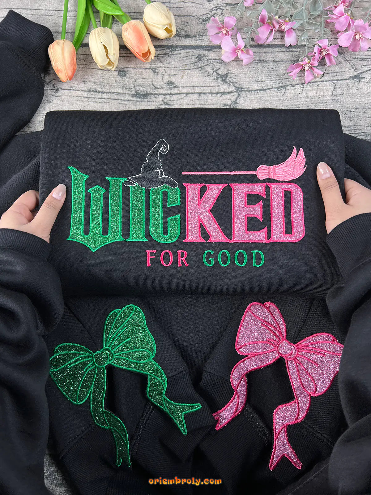Wicked the musical hoodie with side bow design