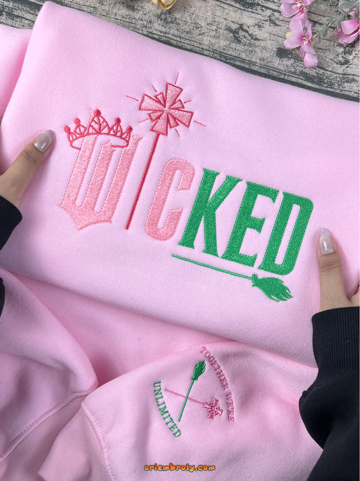 Wicked movie embroidered Shiz University sweatshirt