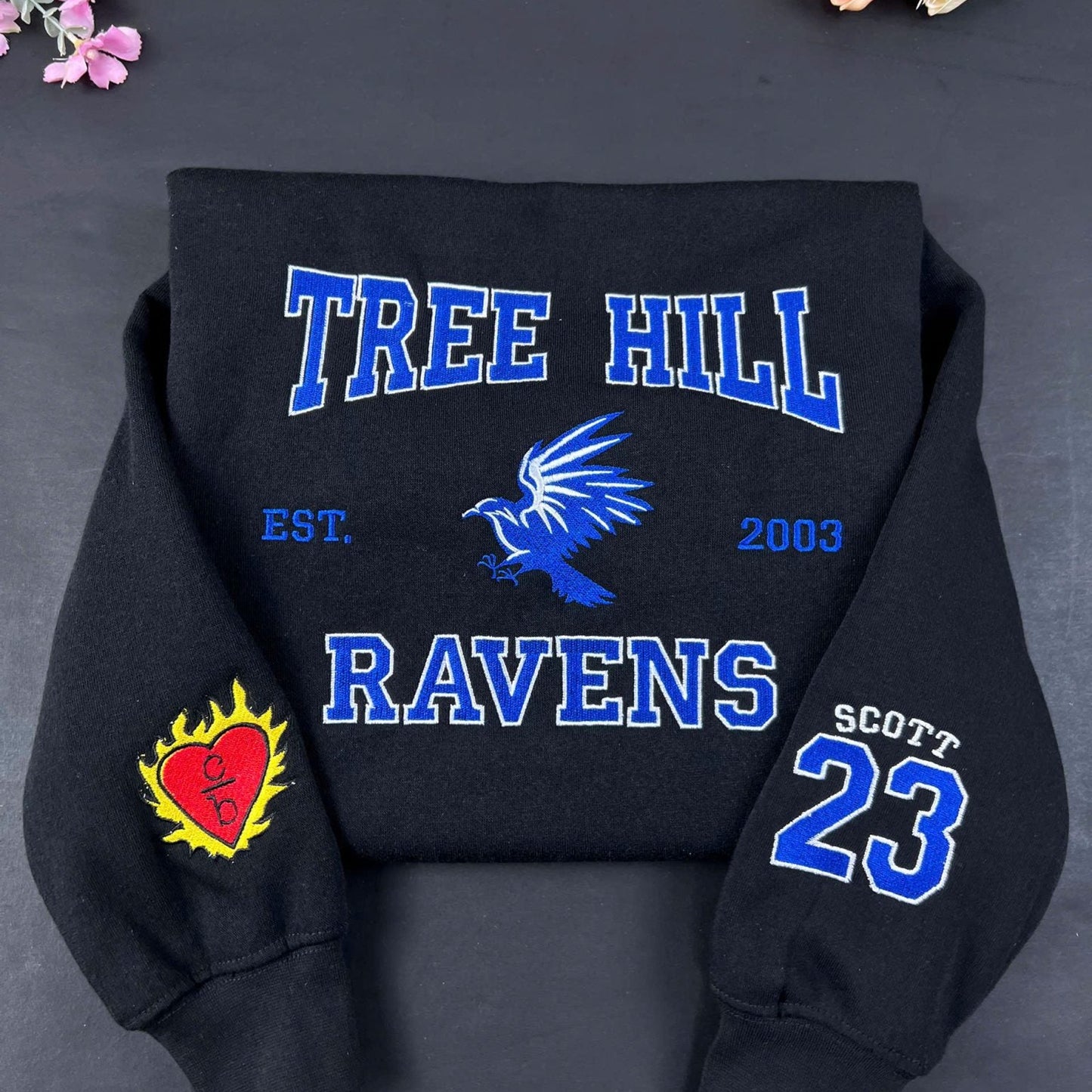 Tree Hill Ravens Hoodie embroidered front