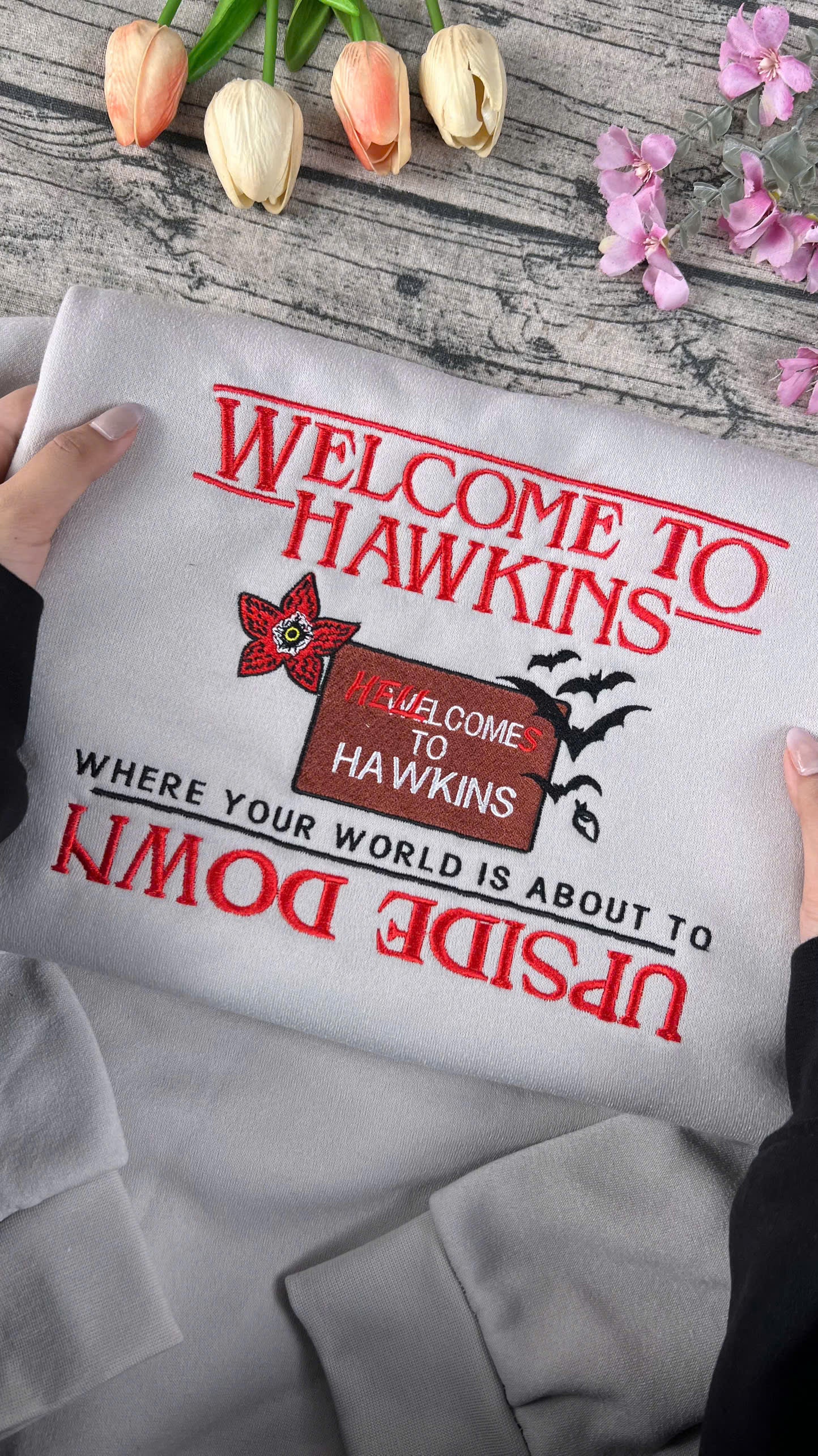 Hawkins Indiana Embroidered Sweatshirt