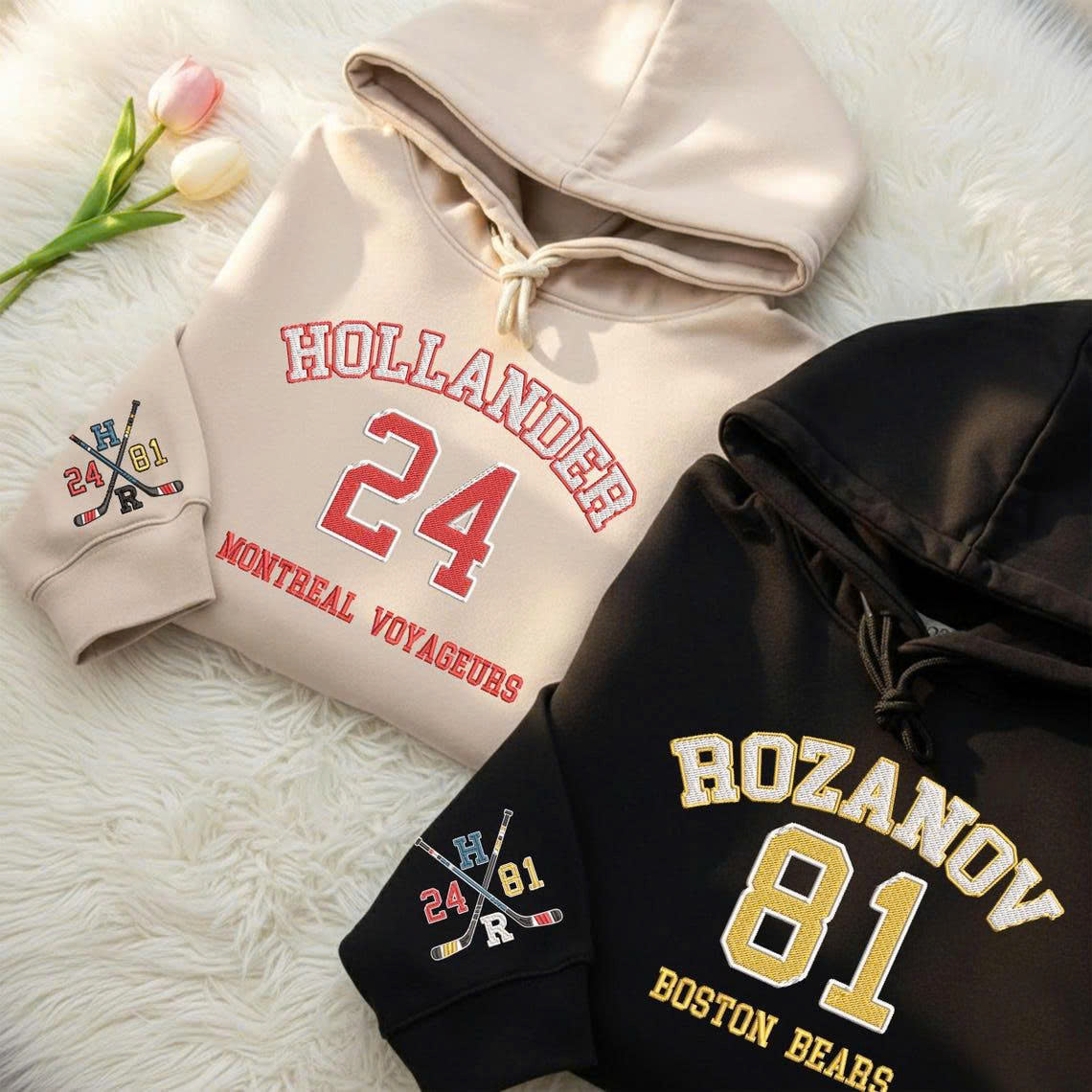 Embroidered Team Hollanov Sweatshirt, LGBT Pride Book Lover Gift Hoodie, Sport Romance Sweater, Unisex Movie Inspired Crewneck