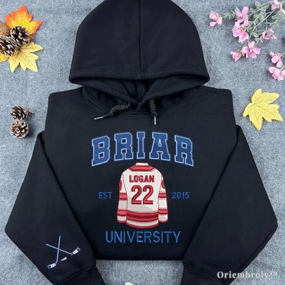 Briar U Hockey Embroidered Sweatshirt – College Romance Crewneck, BookTok Gift