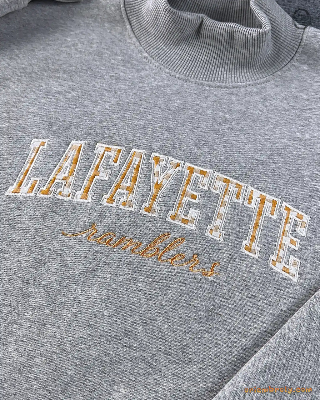 Custom Arched Varsity Collegiate Embroidered Oversized Mock Neck Sweatshirt