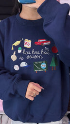 Hoa Hoa Hoa Season Vintage Truck Baseball Embroidered Crewneck Sweatshirt