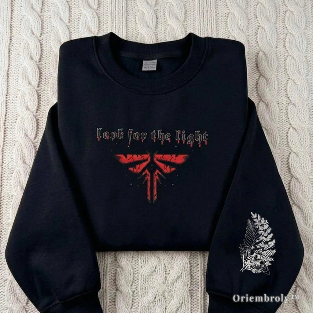 The Last of Us Firefly Embroidered Sweatshirt – Ellie Tattoo Crewneck, Look for the Light