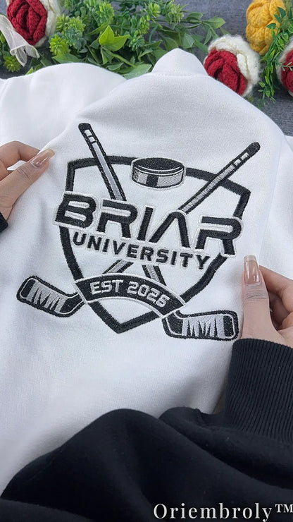 Briar University Embroidered Sweatshirt – Off Campus Hockey Romance Crewneck