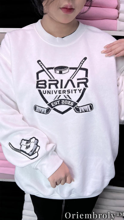 Briar University Embroidered Sweatshirt – Off Campus Hockey Romance Crewneck