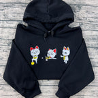 Dandadan Turbo Granny Cat Embroidery – Meme Cat Crewneck for Fans
