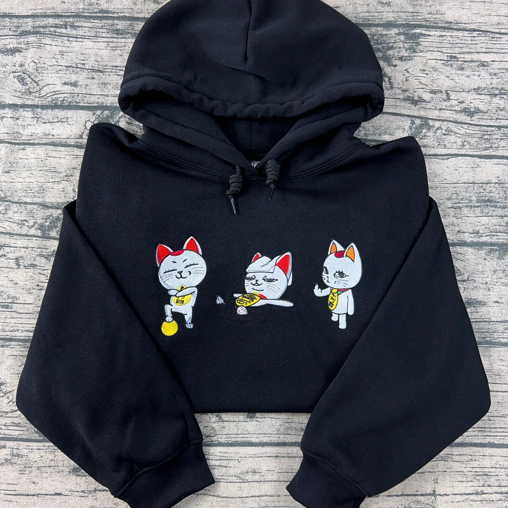 Dandadan Turbo Granny Cat Embroidery – Meme Cat Crewneck for Fans