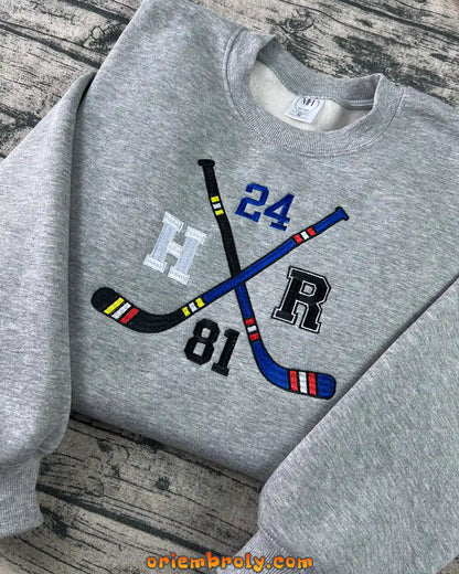 Hockey Fan Embroidered Sweatshirt