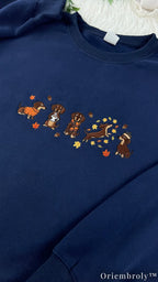 Cozy Dachshund Embroidered Sweatshirt – Autumn Wiener Dog Unisex Fleece Crewneck