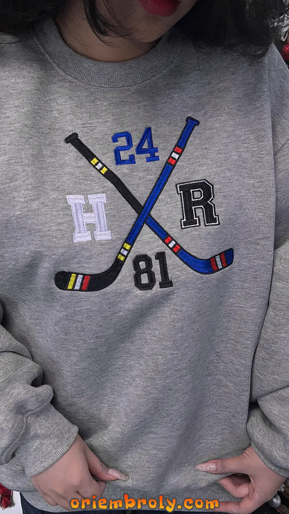Hockey Fan Embroidered Sweatshirt