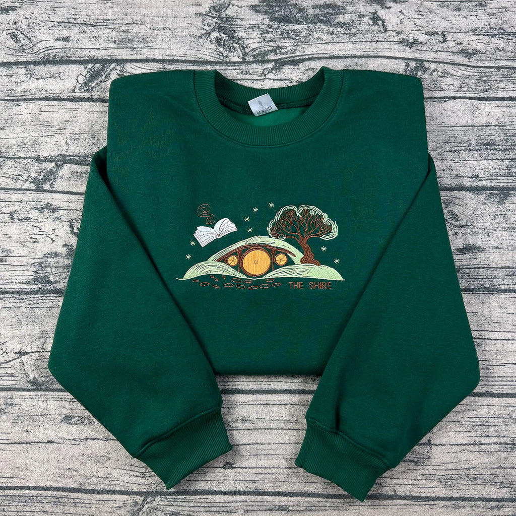 Embroidered The Lord Of The Rings Sweatshirt, The Shire Sweatshirt, Hobbit Lovers Gift, Tolkien Aragorn, Fantasy Book Lover, Bookworm Shirt