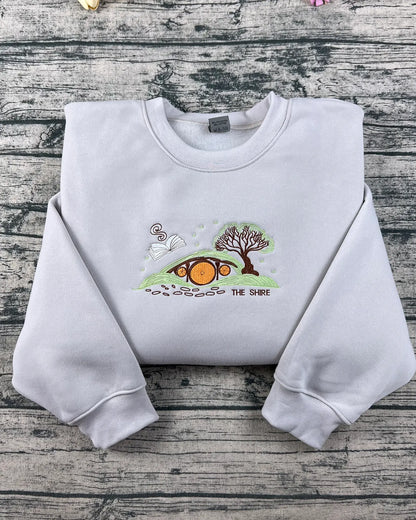 Embroidered The Lord Of The Rings Sweatshirt, The Shire Sweatshirt, Hobbit Lovers Gift, Tolkien Aragorn, Fantasy Book Lover, Bookworm Shirt