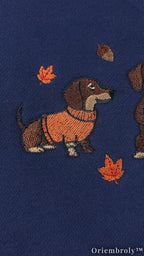 Cozy Dachshund Embroidered Sweatshirt – Autumn Wiener Dog Unisex Fleece Crewneck
