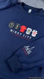 City Series Oversized Sweater - Numbered Athlete Embroidery