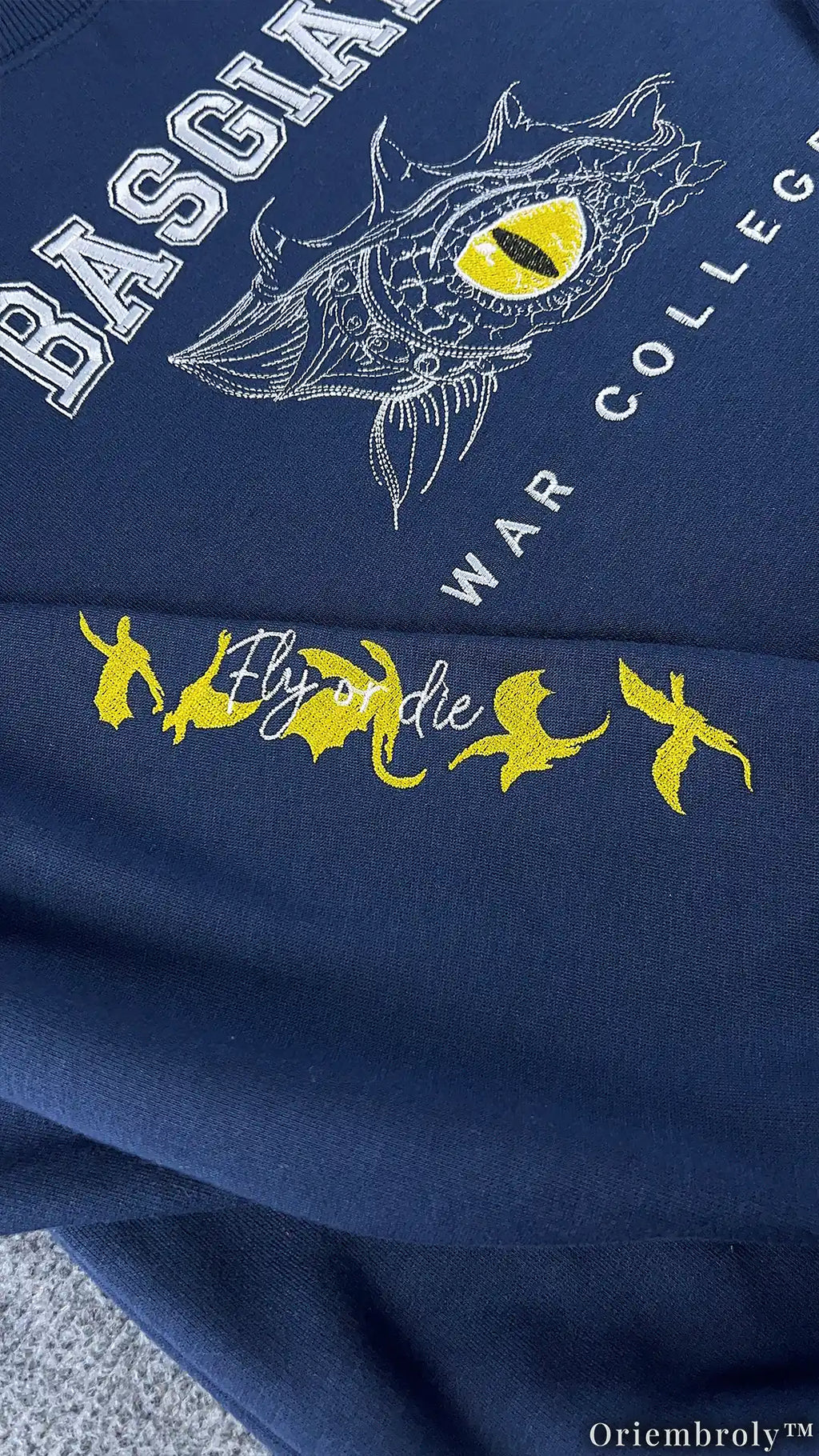 Fourth Wing Embroidered Crewneck - Vintage Dragon Rider Merch
