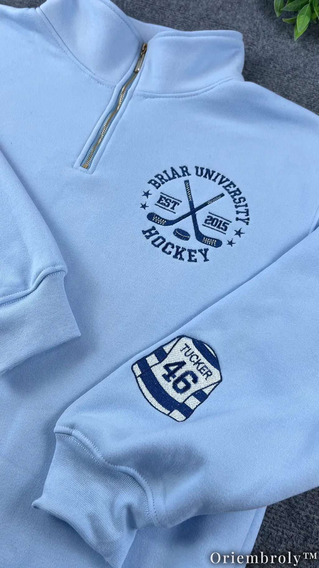Off Campus Briar Hockey Crewneck Embroidered - Graham Tucker Logan Collection