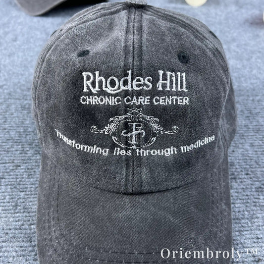 Rhodes Hill Chronic Care Inspired Embroidered Vintage Washed Dad Hat – Medical Horror Minimal Statement Cap