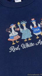 Funny Goose Patriotic Sweatshirt - Red White And Goose Americana