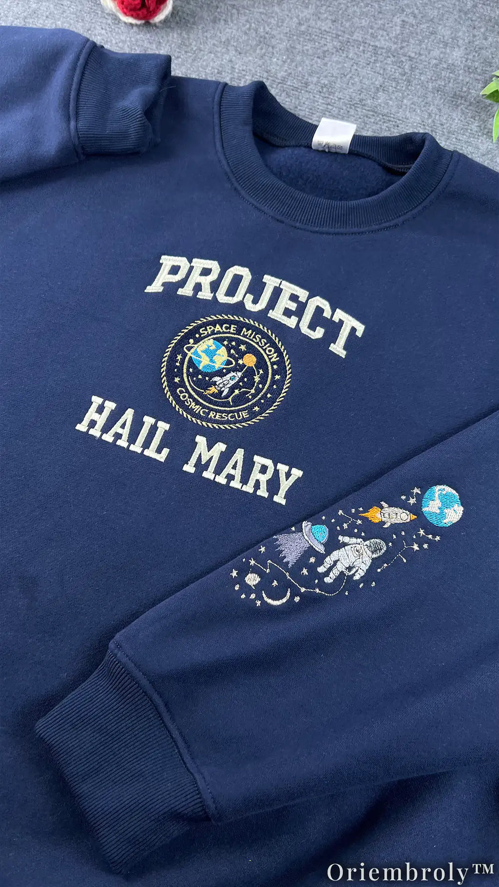 Embroidered Project Hail Mary Crewneck | Sci-Fi Reader Gift Fleece Sweatshirt