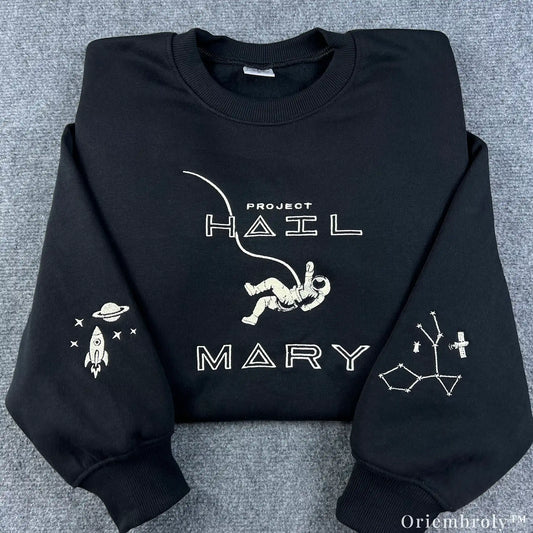 Minimal Space Mission Embroidered Sweatshirt