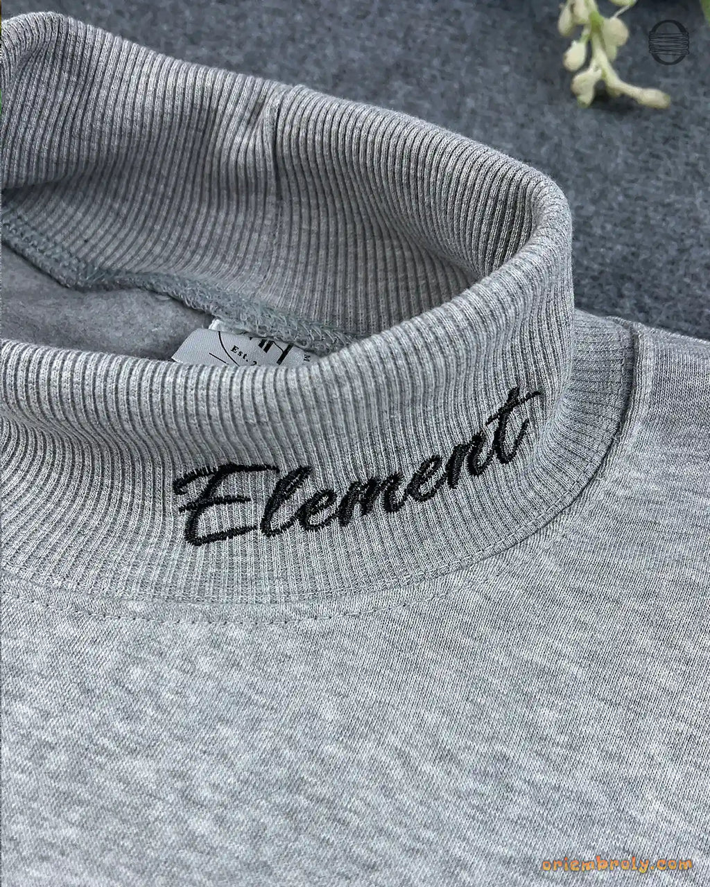 Custom Arched Varsity Collegiate Embroidered Oversized Mock Neck Sweatshirt