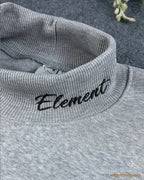 Custom Arched Varsity Collegiate Embroidered Oversized Mock Neck Sweatshirt