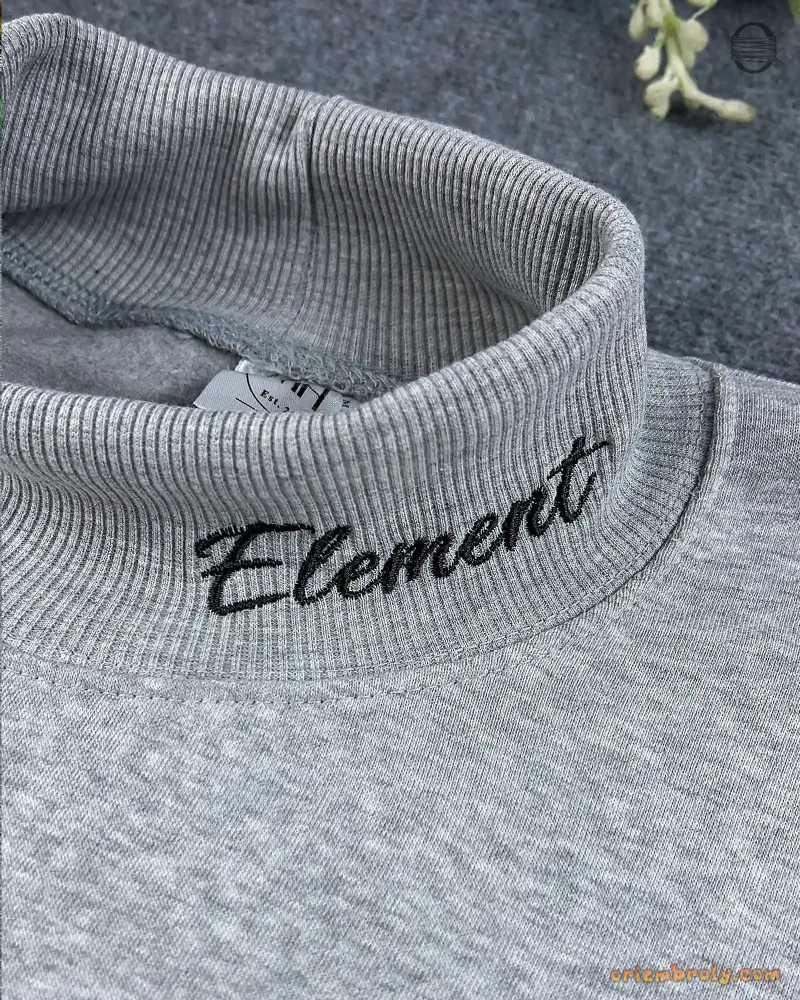 Custom Arched Varsity Collegiate Embroidered Oversized Mock Neck Sweatshirt