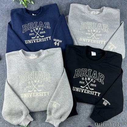 Briar University Embroidered Sweatshirt – Off Campus Hockey Romance Crewneck