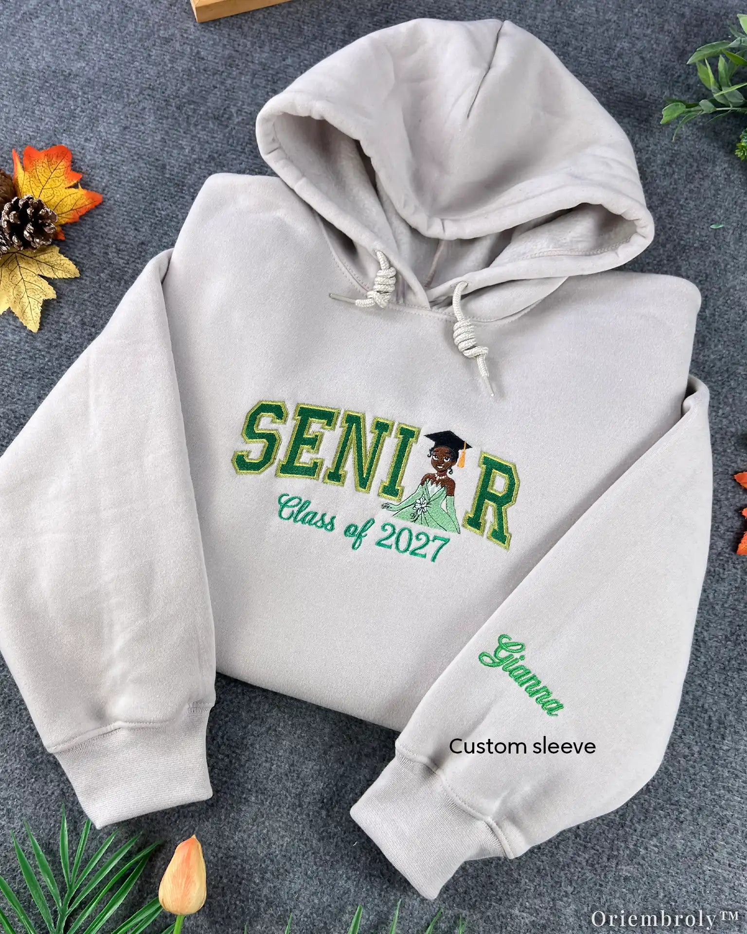 Personalized Senior 2027 Embroidered Sweatshirt – Custom Class of 2027 Graduation Crewneck, Name Sleeve Gift