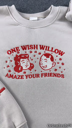 Enchanted Willow Embroidered Sweatshirt | Vintage Botanical Fleece Crewneck