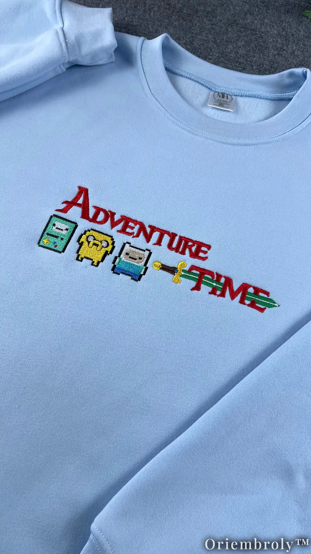 Fantasy Adventure Embroidered Hoodie | Whimsical Cartoon Fleece Hoodie
