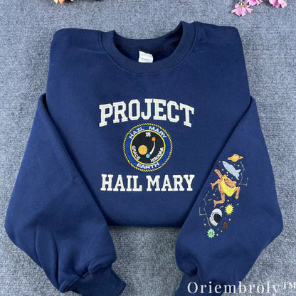 Project Hail Mary Embroidered Hoodie – Rocky Eridian Sci-Fi Bookish Sweatshirt