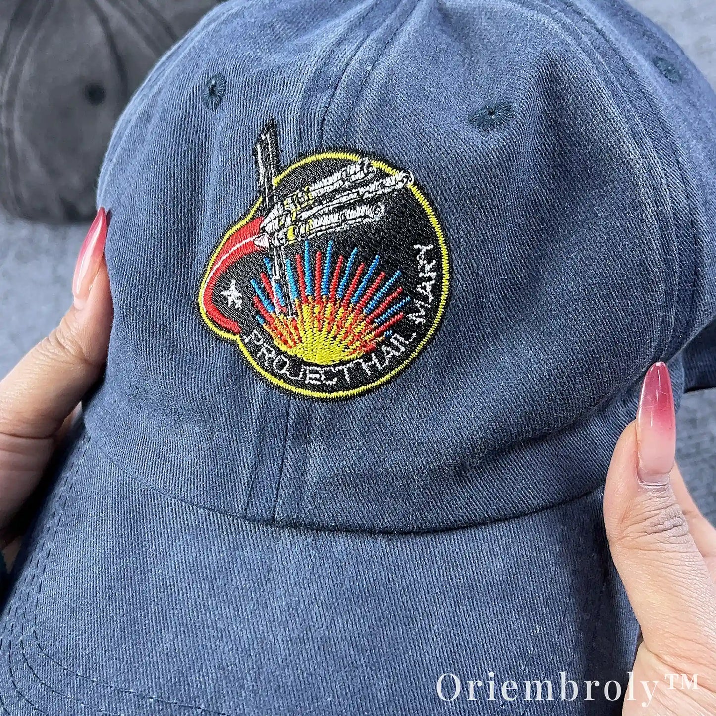 Hail Mary Mission Inspired Embroidered Vintage Washed Dad Hat – Sci-Fi Minimal Statement Cap