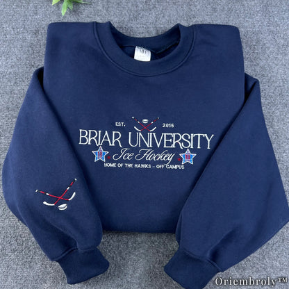 Briar University Hockey Embroidered Sweatshirt – Off Campus Romance Crewneck