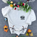 Custom Hockey Puck Embroidered Sweatshirt, Personalized Name Number Crewneck, Hockey Player Gift, Hockey Mom Sweater