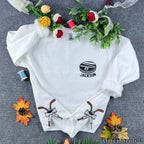 Custom Hockey Puck Embroidered Sweatshirt, Personalized Name Number Crewneck, Hockey Player Gift, Hockey Mom Sweater