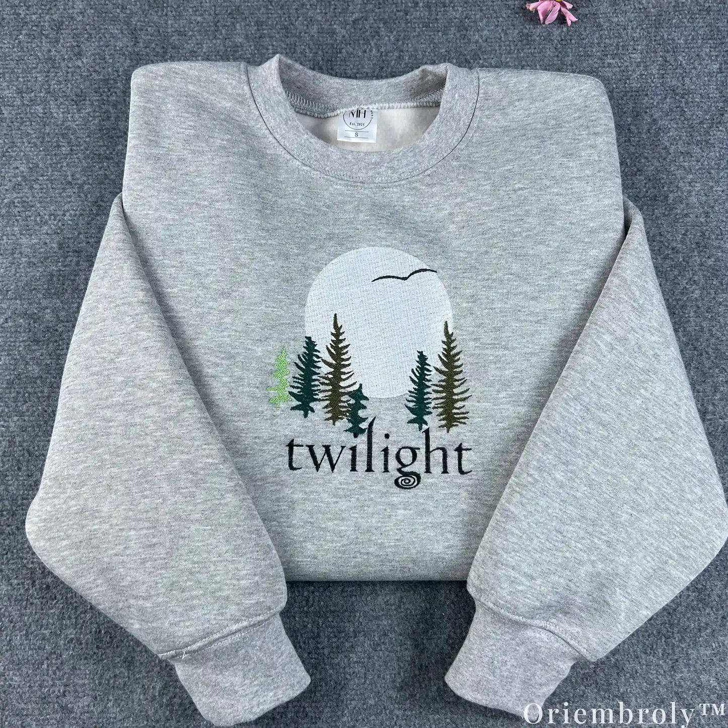 Twilight Forks Washington Embroidered Sweatshirt – Vintage Forest Moon Crewneck