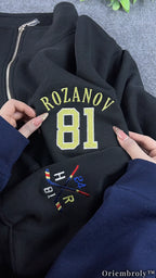 Embroidered Hockey Romance Quarter Zip | Varsity Ice Rink Fleece Pullover