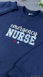 Proud Emergency Nurse Sweatshirt - Handwritten Lettering
