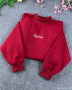 Buffalo Cursive Script Embroidered Mock-Neck Sweatshirt